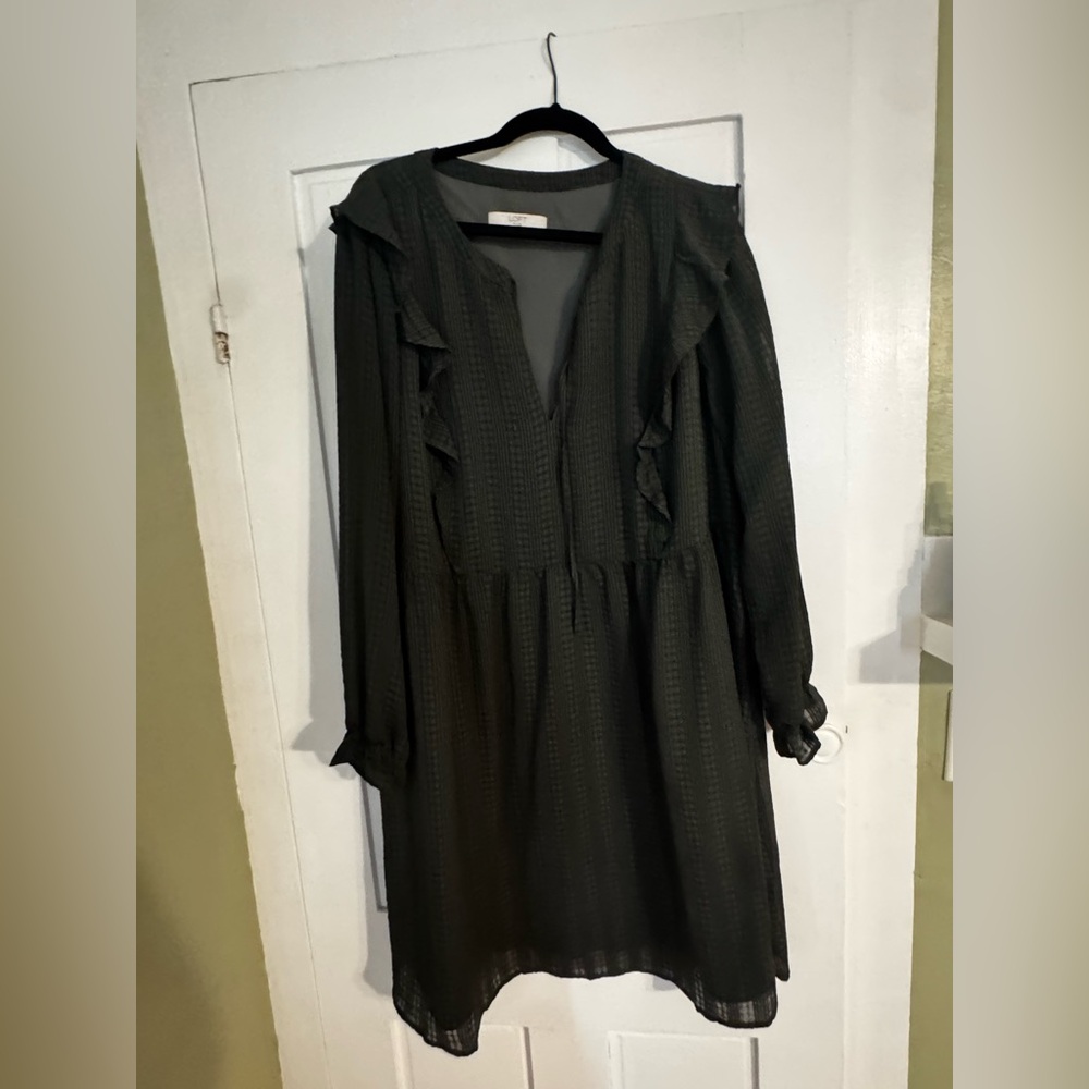 LOFT Dark Green Mini Dress